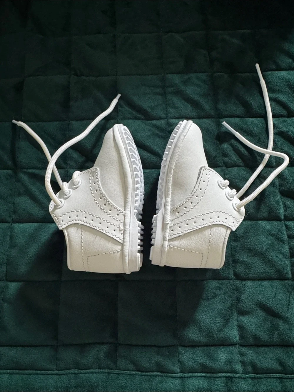 Angel James Boys White Leather Lace Up Baby Shoe-Size Baby 1